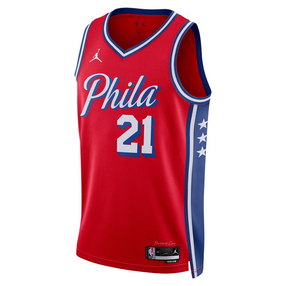 Joel Embiid Philadelphia 76ers Statement Edition Jordan Dri FIT NBA Sw Bouncewear