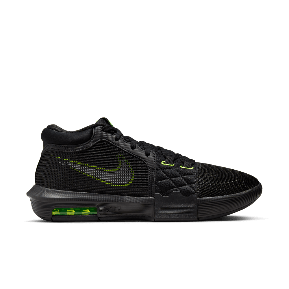 LeBron James LeBron Witness 8 Basketball Shoes Black White Volt Bouncewear