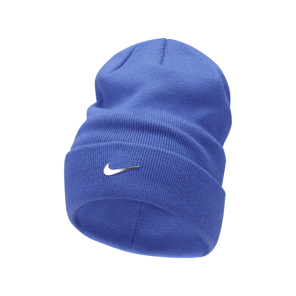 Nike Peak Standard Cuff Metal Swoosh Beanie Ultramarine Silver Bouncewear