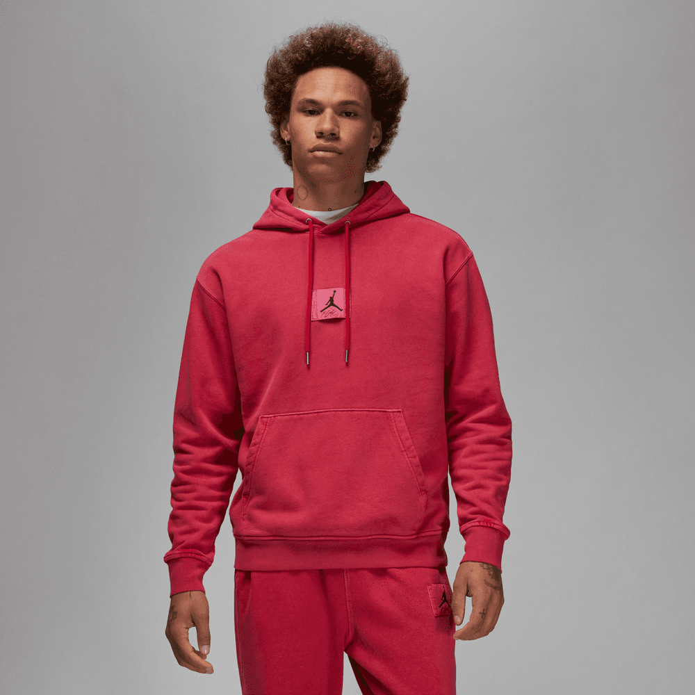 Jordan Essentials Men s Statement Fleece Washed Pullover Hoodie Cardinal Red
