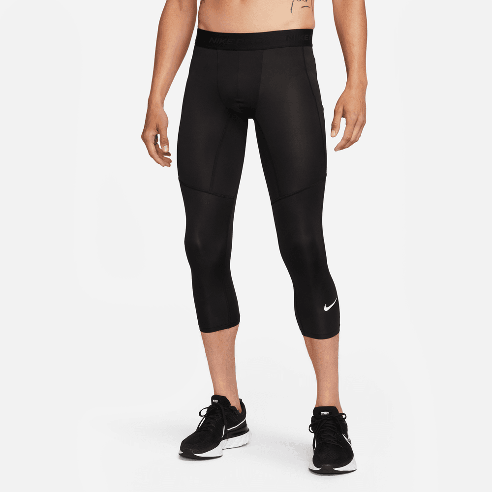 Nike Pro Men's Dri-FIT 3/4-Length Fitness Tights 'Black/White