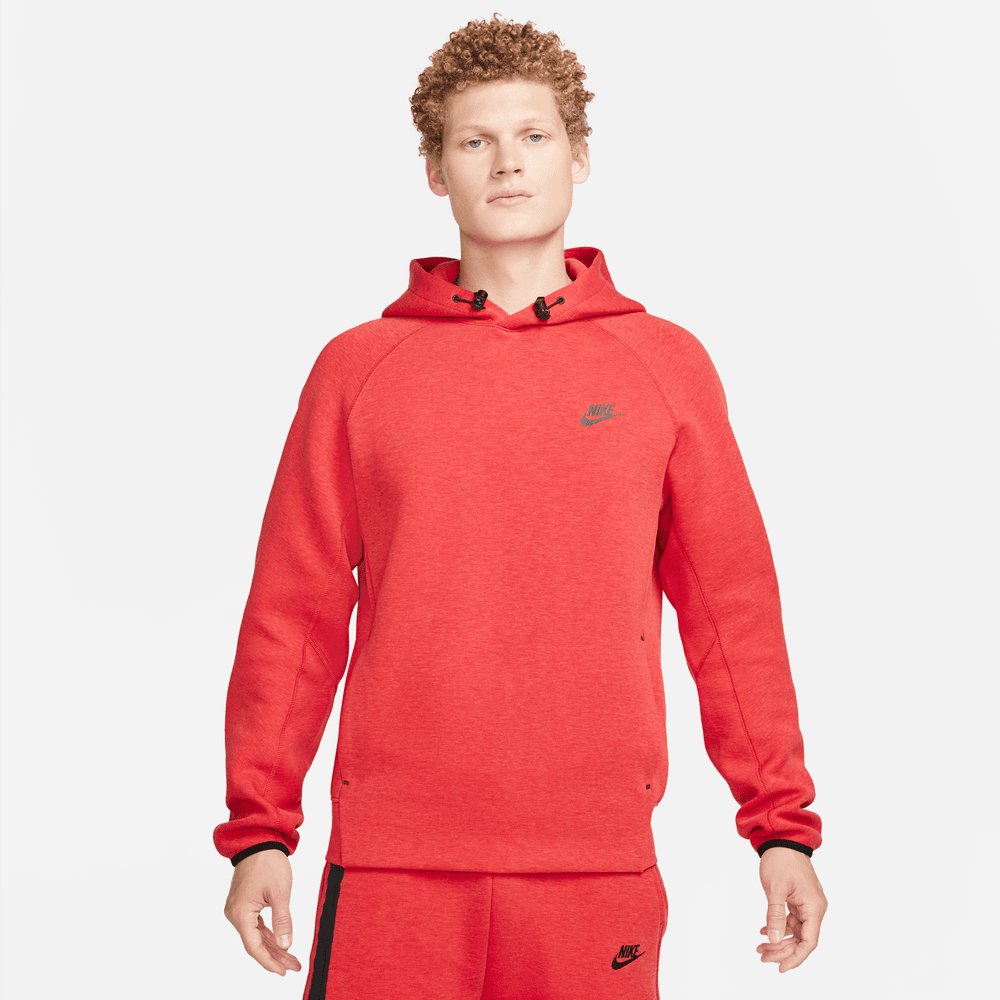 Nike Sportswear Tech Fleece Men s Pullover Hoodie Red Black Bouncewear