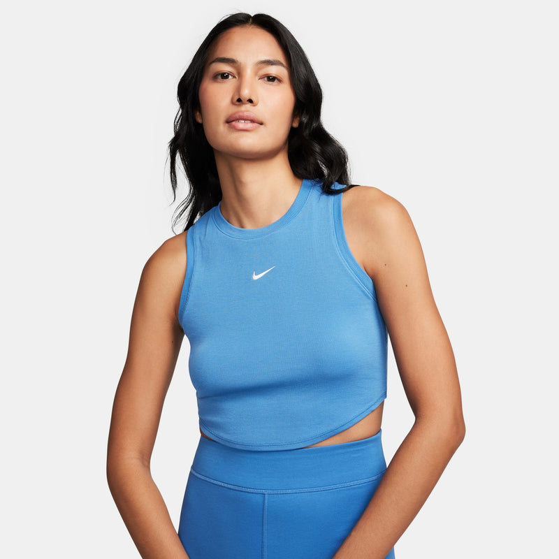 Nike Sportswear Chill Knit Women's Tight Cropped Mini-Rib Tank Top 'Star Blue/Sail'