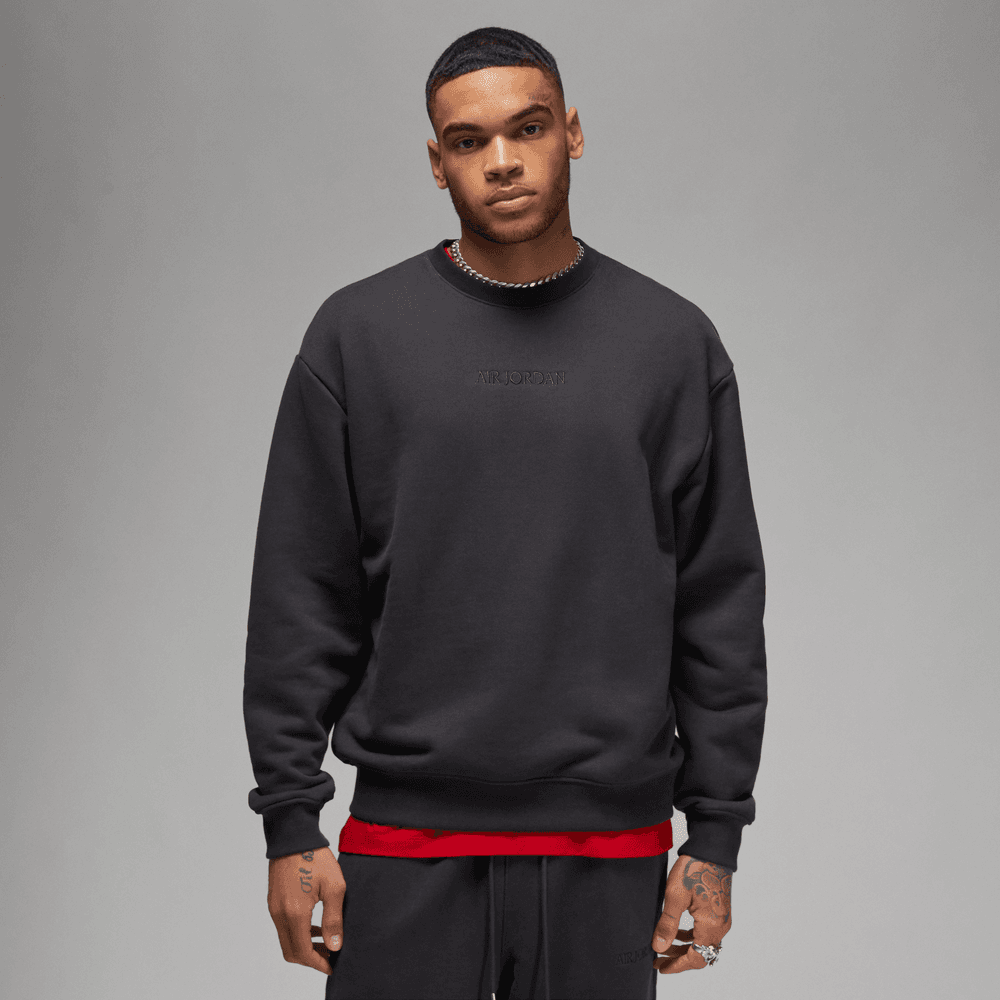 Air Jordan Wordmark Men s Fleece Crewneck Sweatshirt Off Noir Bouncewear