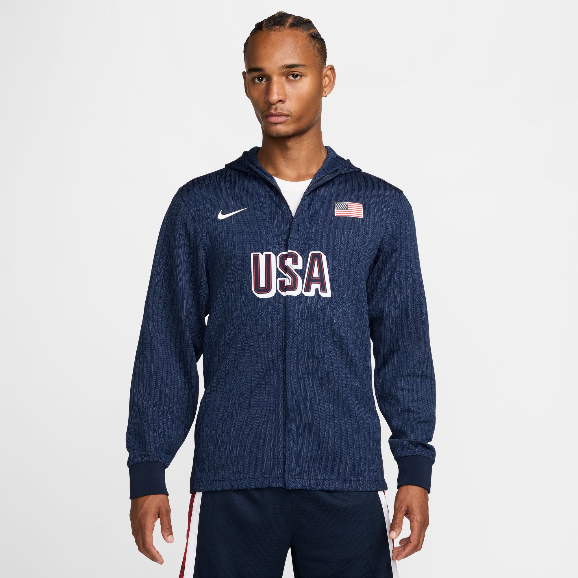USA Men's Nike Dri-FIT ADV Basketball Game Jacket 'Obsidian/White