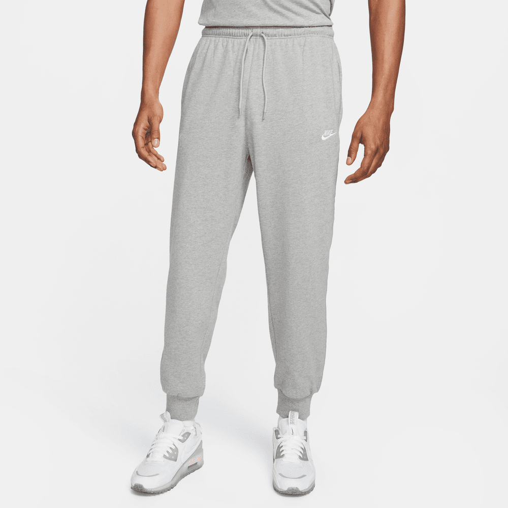 Nike Club Men s Knit Joggers Grey White Bouncewear