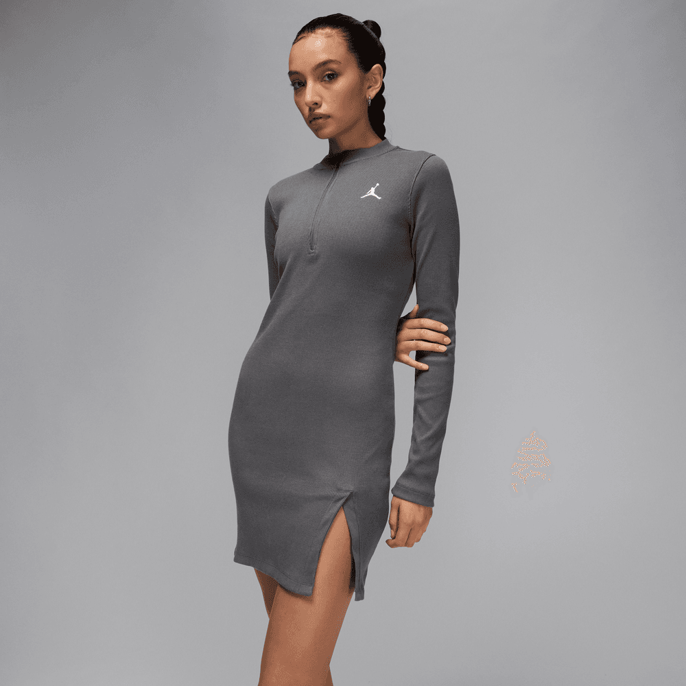 Jordan Women's 1/2-Zip Long-Sleeve Knit Dress 'Iron Grey' – Bouncewear