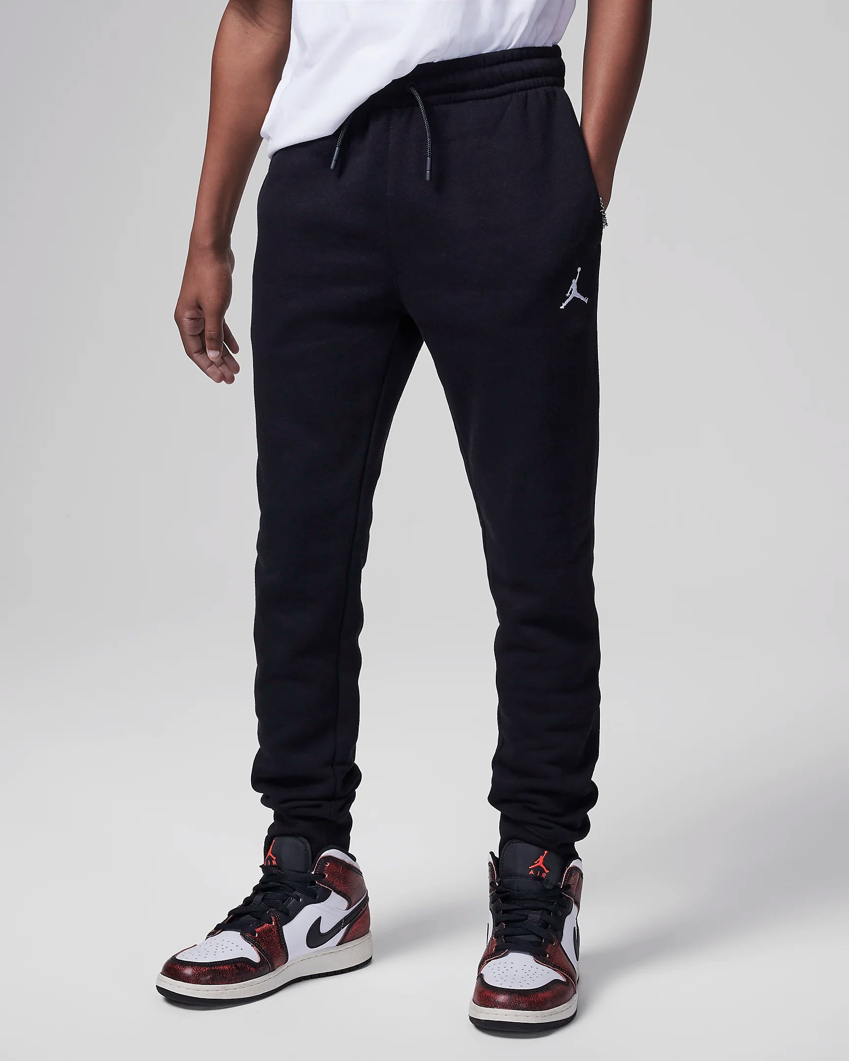 Jordan MJ Brooklyn Fleece Essentials Big Kids Pants Black Bouncewear