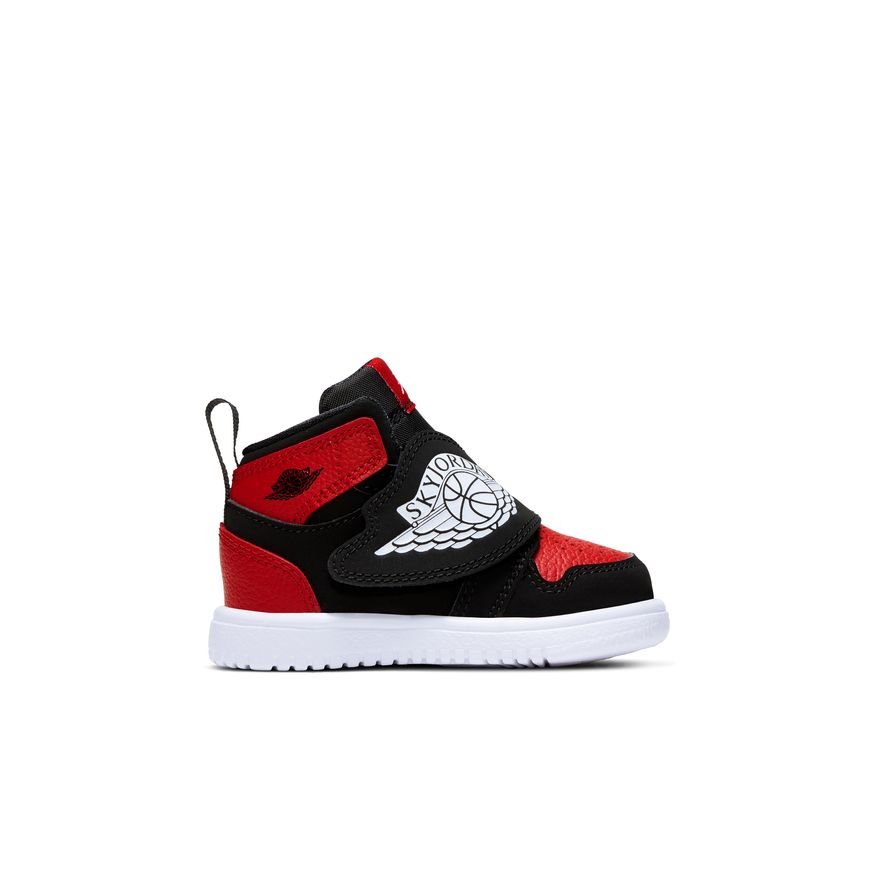 Sky Jordan 1 Baby Toddler Shoes TD Black White Red Bouncewear