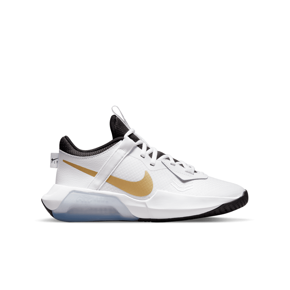 Nike Air Zoom Crossover Older Kids Basketball Shoes White Black Gold Bouncewear
