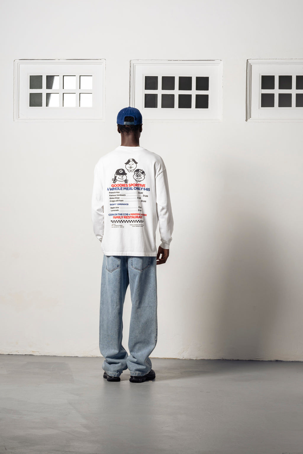 Goodies Sportive Whole Meal Long Sleeve Tee T-shirt 'White'