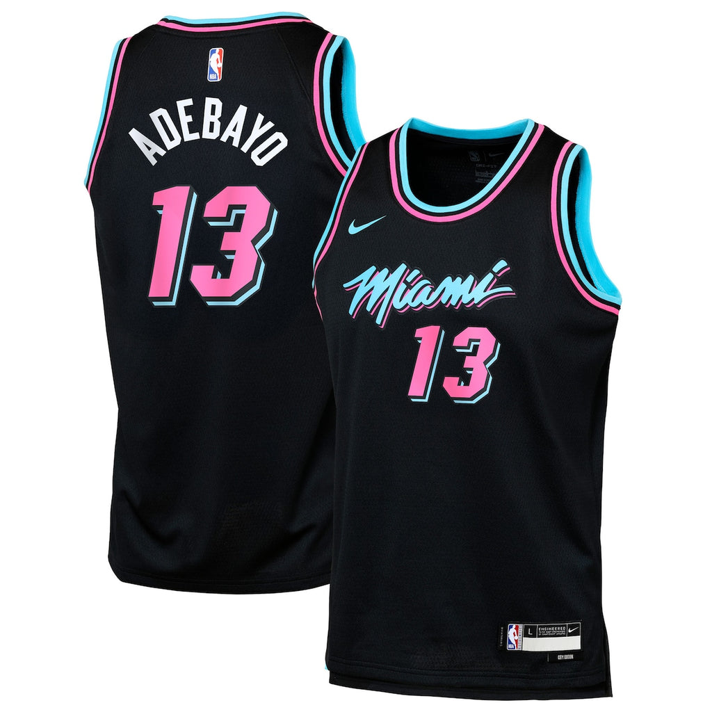 Nike Bam Adebayo Miami Heat City Edition Swingman Boys Jersey 'Black'