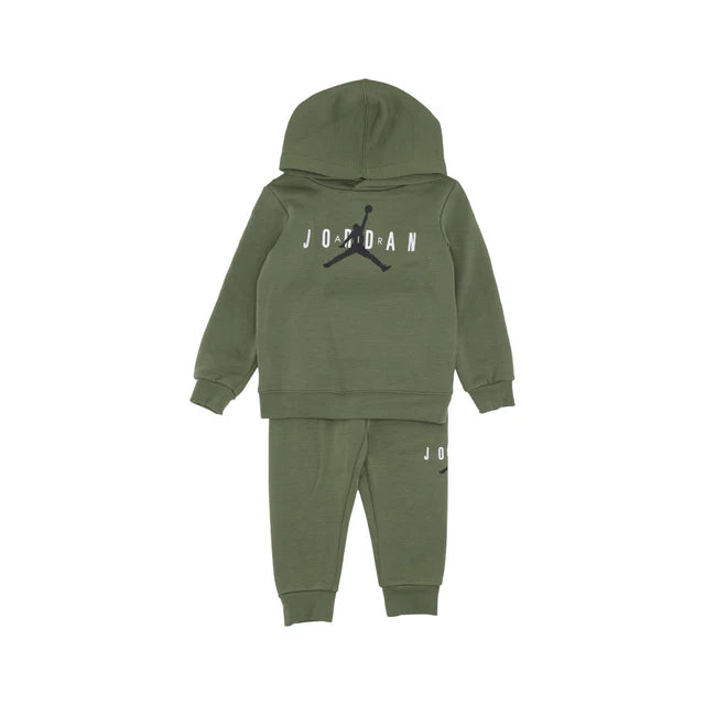 Jordan Sustainable Hoodie and Pant Little Kids Set 'Olive'