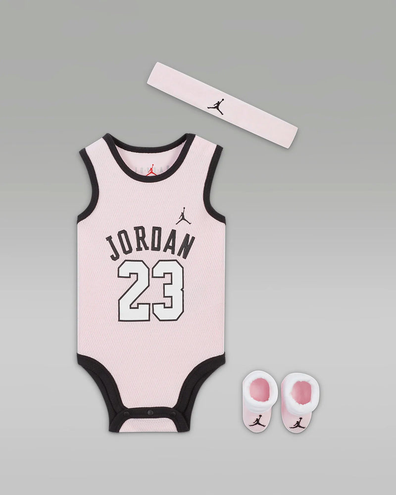 Jordan 3-Piece Mesh Jersey Bodysuit Box Set 'Pink/Black/White'