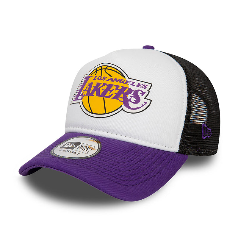 New Era Los Angeles Lakers Team Color Block A-Frame Trucker Cap 'White'