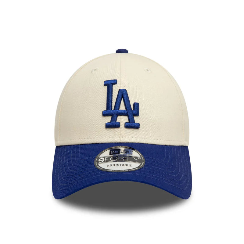 New Era 9FORTY Adjustable LA Dodgers Colour Block Cream Cap 'White/Blue'