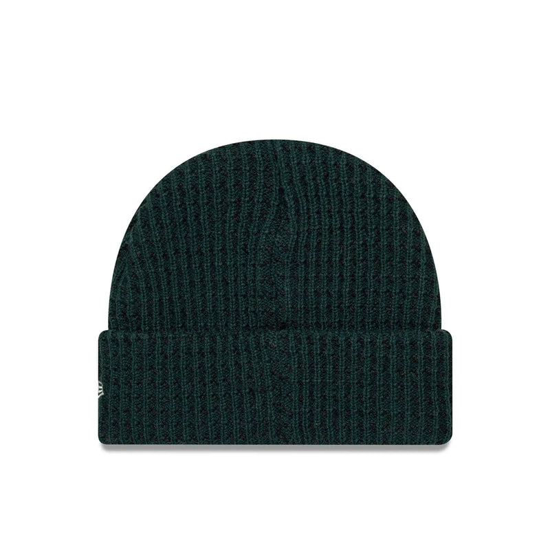 New Era Short Waffle Skull Knit Beanie Hat 'Dark Green'