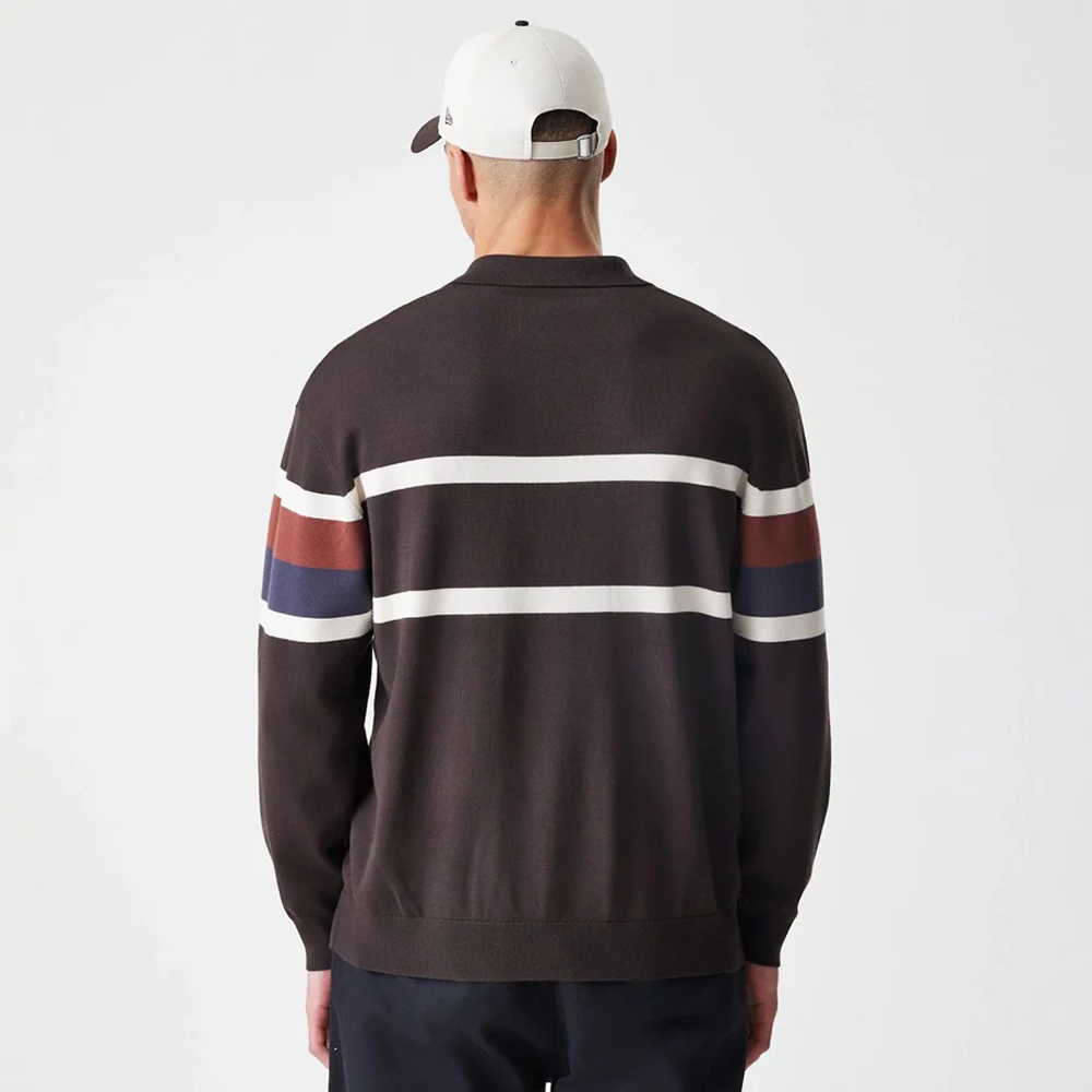 New Era LA Dodgers MLB Knit Brown Rugby Shirt