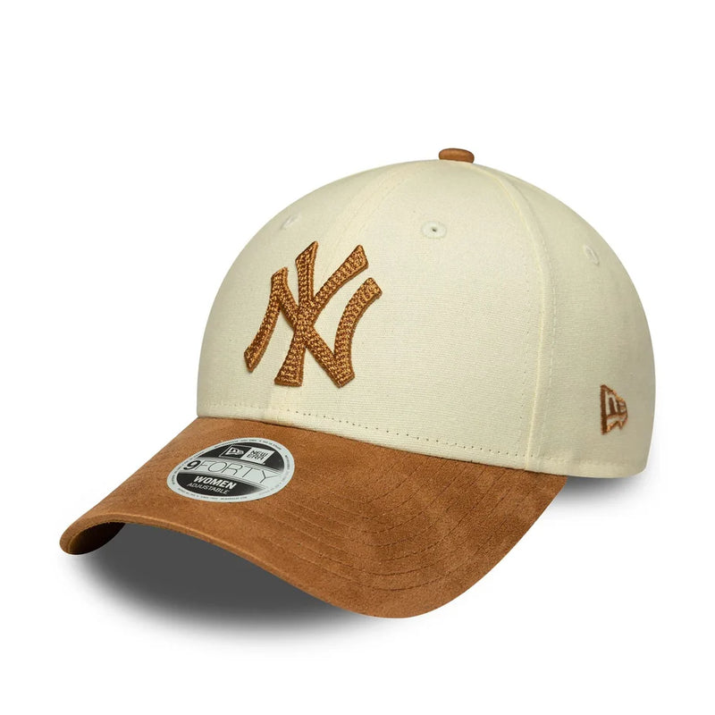 New Era New York Yankees Womens MLB 9FORTY Adjustable Cap 'Faux Suede/Cream'