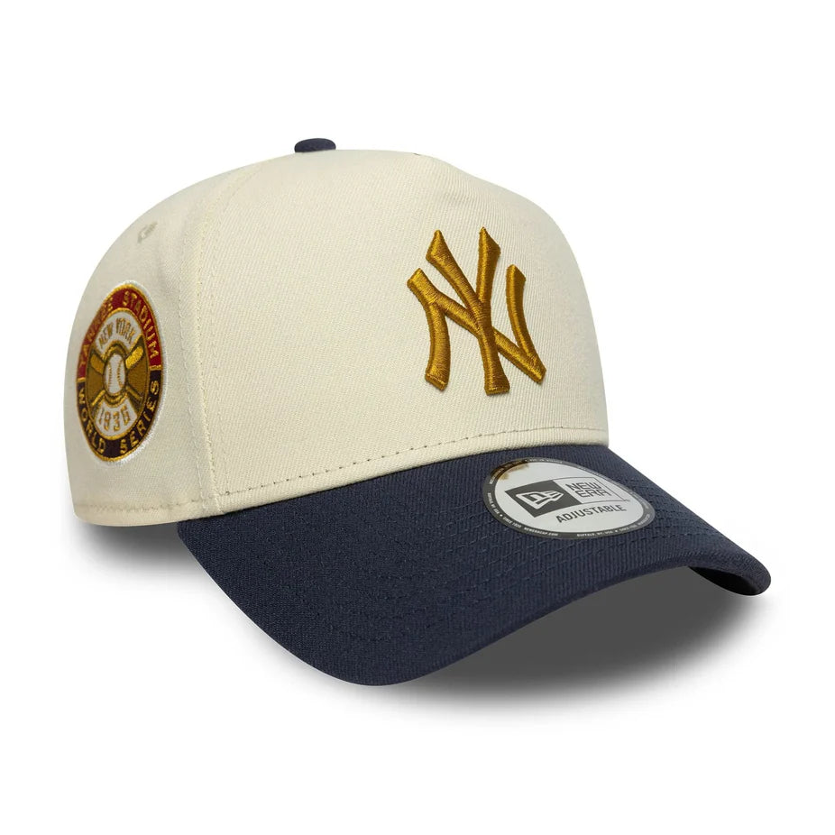 New Era New York Yankees MLB World Series Patch 9FORTY E-Frame Adjustable Cap 'Cream/Navy'