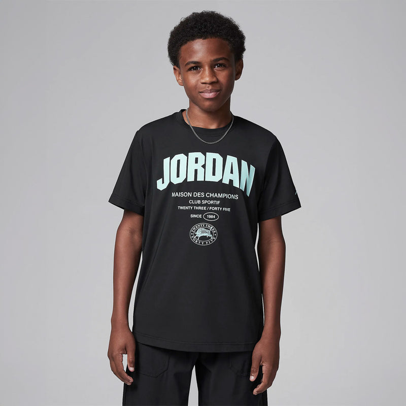 Jordan Big Kids' Dri-FIT Des Champions T-Shirt 'Black'