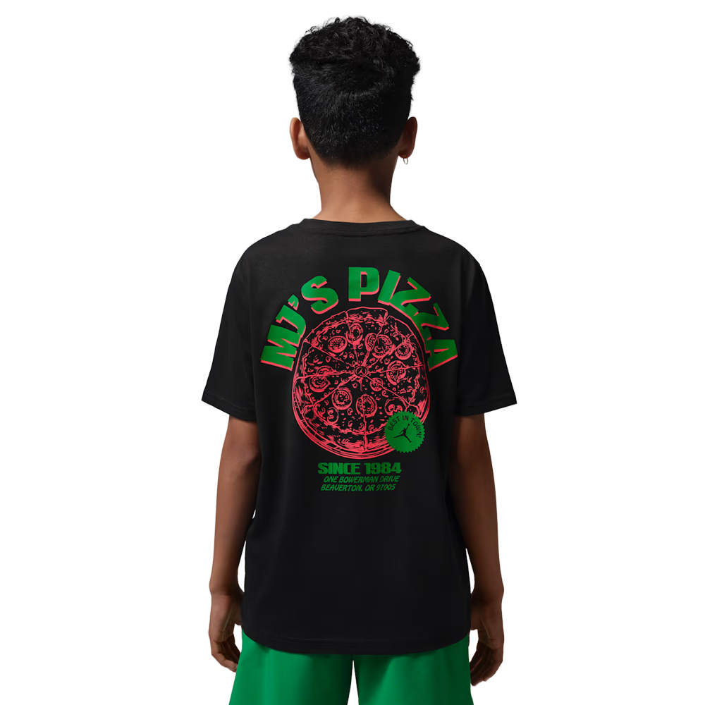 Jordan Kids MJ Brand Pizza Short Sleeve Tee 'Black'