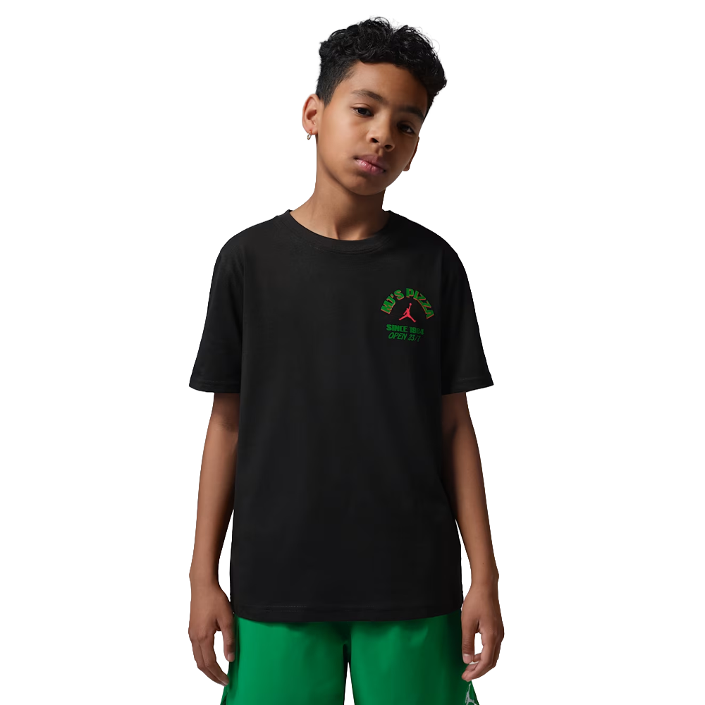 Jordan Kids MJ Brand Pizza Short Sleeve Tee 'Black'