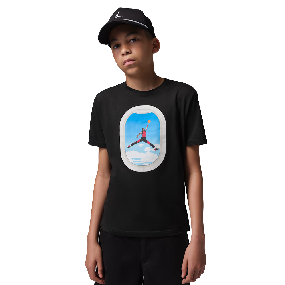 Jordan Kids Air Jordan Plane Window Short Sleeve Tee 'Black'