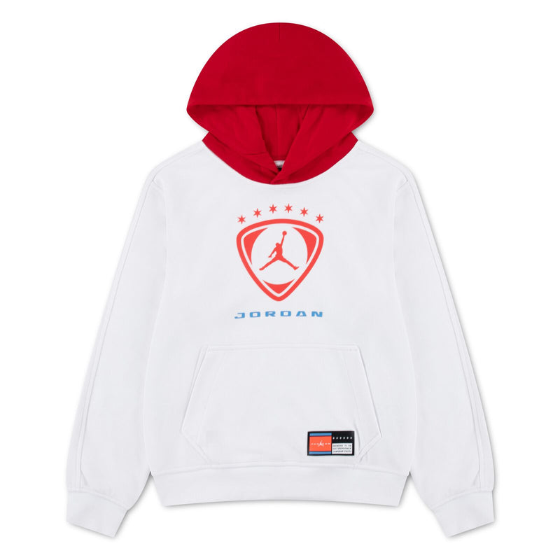 Jordan Big Kids Football Club Hoodie 'White/University Red'