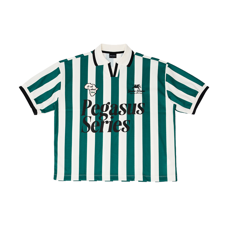 Goodies Sportive About Love Football Tee T-shirt 'Green/Ecru'