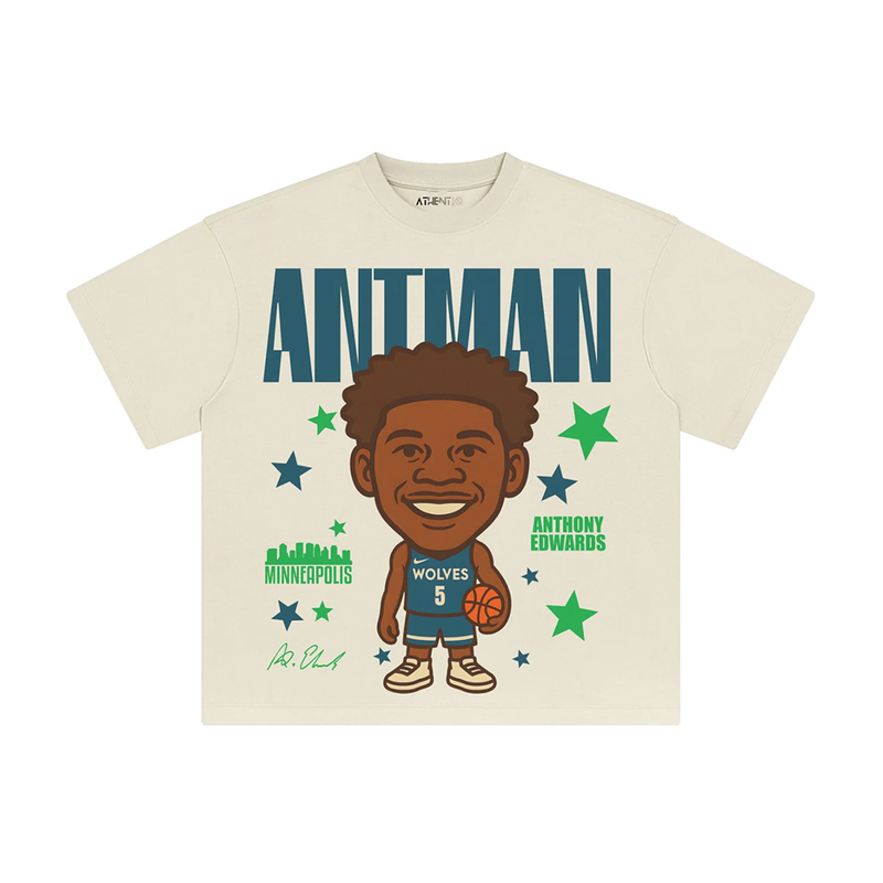 Athentiq Anthony Edwards 'Antman' Cartoon T-Shirt 'Cream'