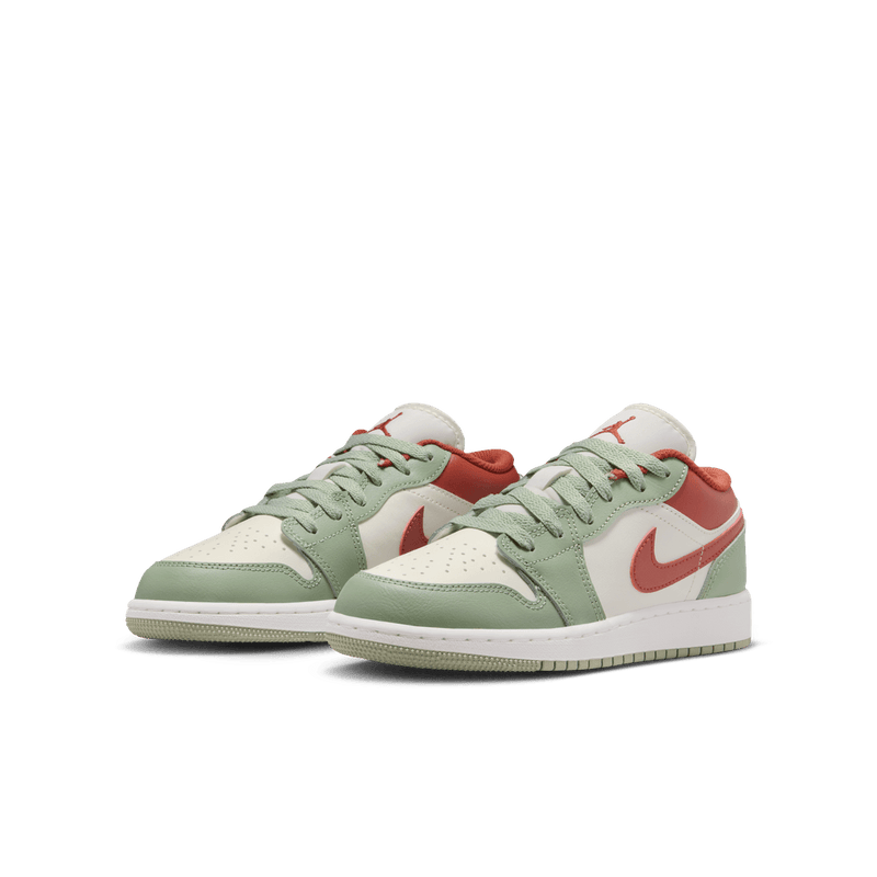 Air Jordan 1 Low Big Kids' Shoes (GS) 'Sail/Jade/Redstone'