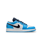Air Jordan 1 Low Big Kids' Shoes (GS) 'White/Powder Blue/Black'