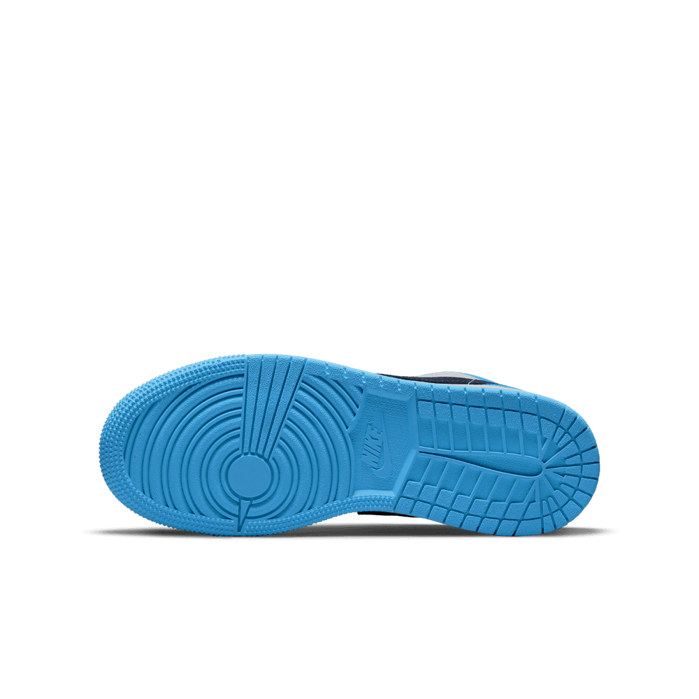 Air Jordan 1 Low Big Kids' Shoes (GS) 'White/Powder Blue/Black'