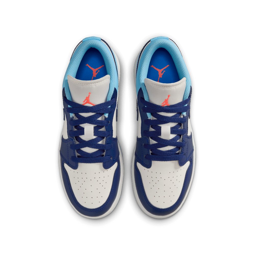 Air Jordan 1 Low Big Kids' Shoes (GS) 'Sail/Blue Void/Lava'