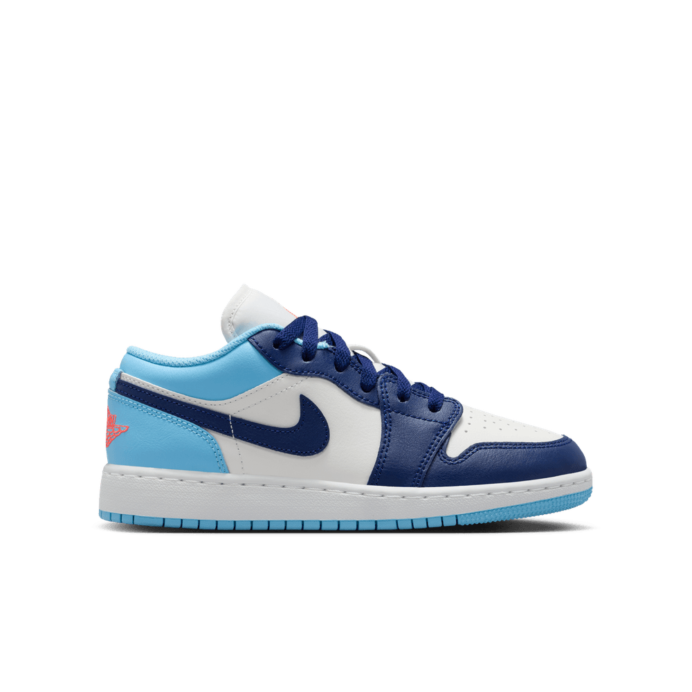 Air Jordan 1 Low Big Kids' Shoes (GS) 'Sail/Blue Void/Lava'