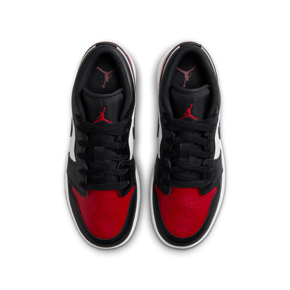 Air Jordan 1 Low Big Kids' Shoes (GS) 'White/Black/Red'