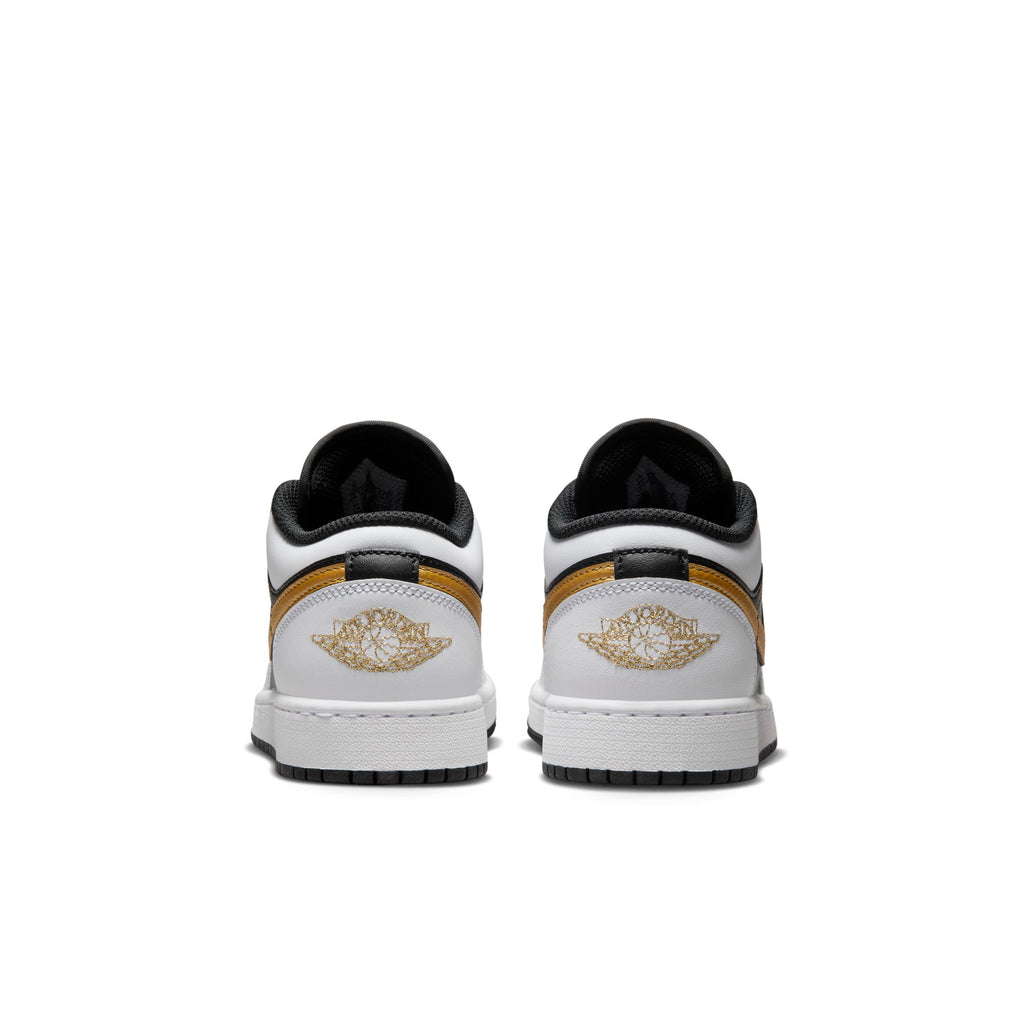 Air Jordan 1 Low Big Kids' Shoes (GS) 'White/Gold/Black'