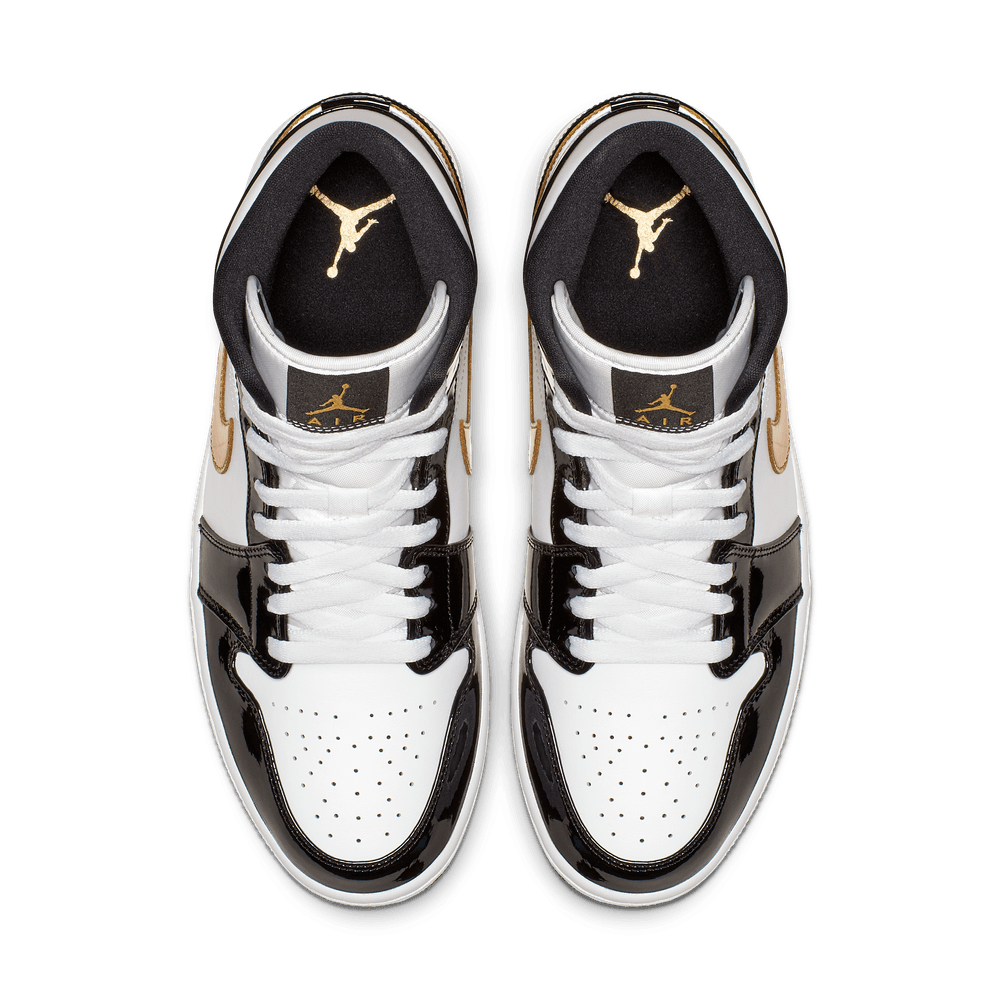 Air Jordan 1 Mid SE Men's Shoes 'Black/White/Gold'