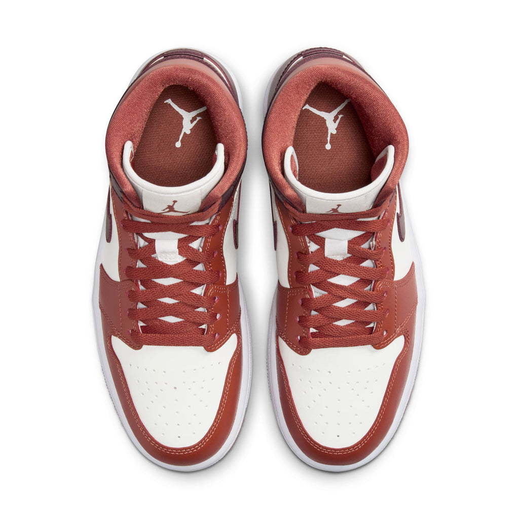 Air Jordan 1 Mid Women's Shoes 'Peach/Maroon/Sail/White'