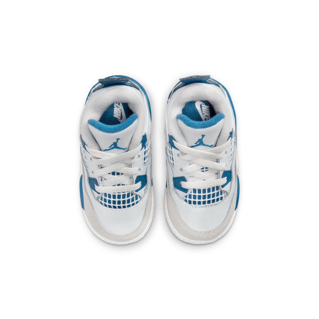 Jordan 4 Retro "Industrial Blue" Baby/Toddler Shoes (TD) 'White/Blue'