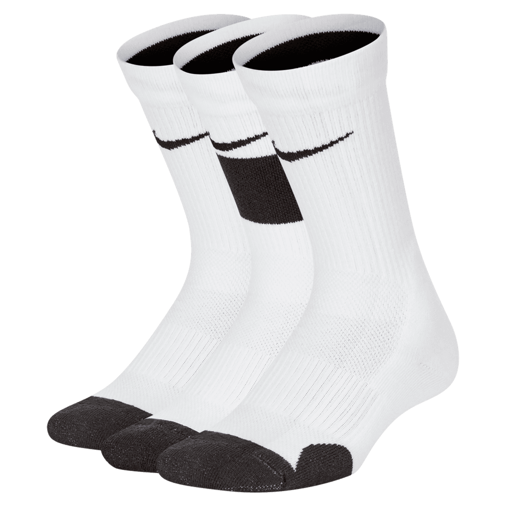 Nike Elite Kids' Basketball Crew Socks (3 Pairs) 'White/Black