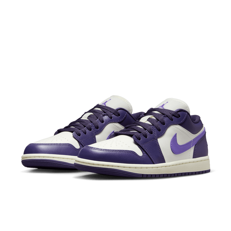 Air Jordan 1 Low Women s Shoes Purple Grape White Bouncewear
