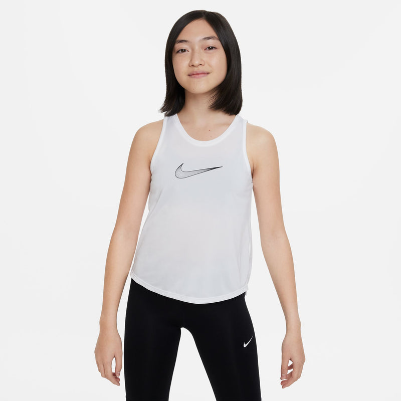Nike One Big Kids' (Girls') Dri-FIT Training Tank 'White/Black'