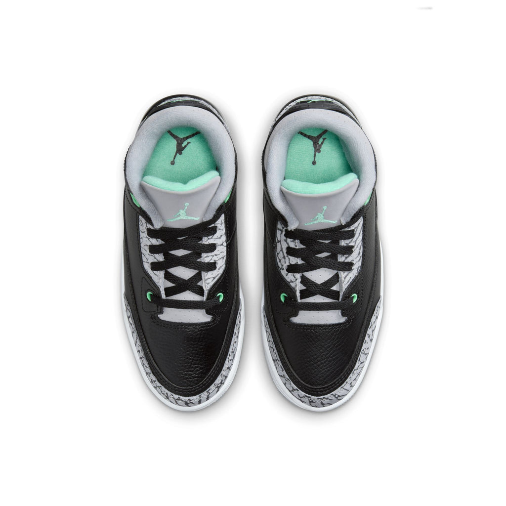 Jordan 3 Retro "Green Glow" Little Kids' Shoes (PS) 'Black/Green Glow/White'