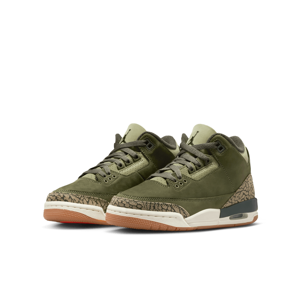 Air Jordan 3 Retro Big Kids' Shoes (GS) 'Olive/Sequoia/Sail'