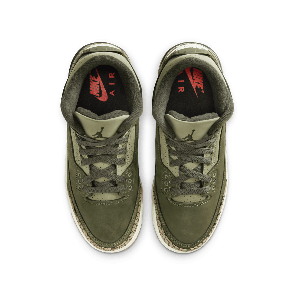 Air Jordan 3 Retro Big Kids' Shoes (GS) 'Olive/Sequoia/Sail'