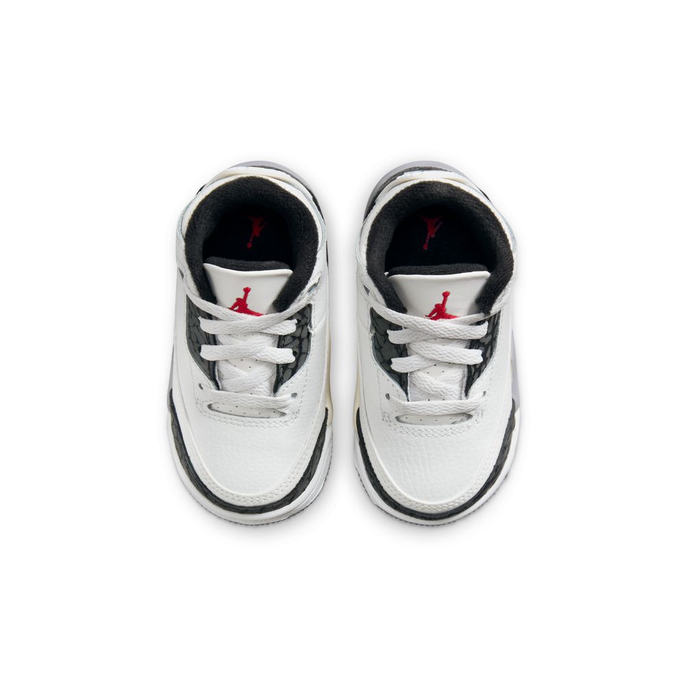 Jordan 3 Retro "Cement Grey" Baby/Toddler Shoes (TD) 'White/Red/Cement Grey'