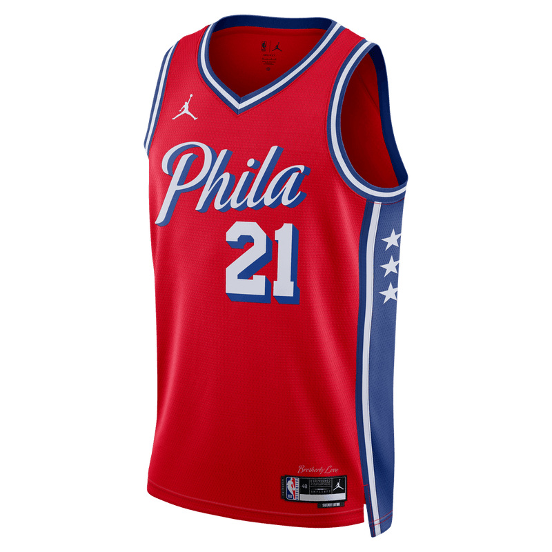 Joel Embiid Philadelphia 76ers Statement Edition Jordan Dri-FIT NBA Swingman Jersey 'Red'