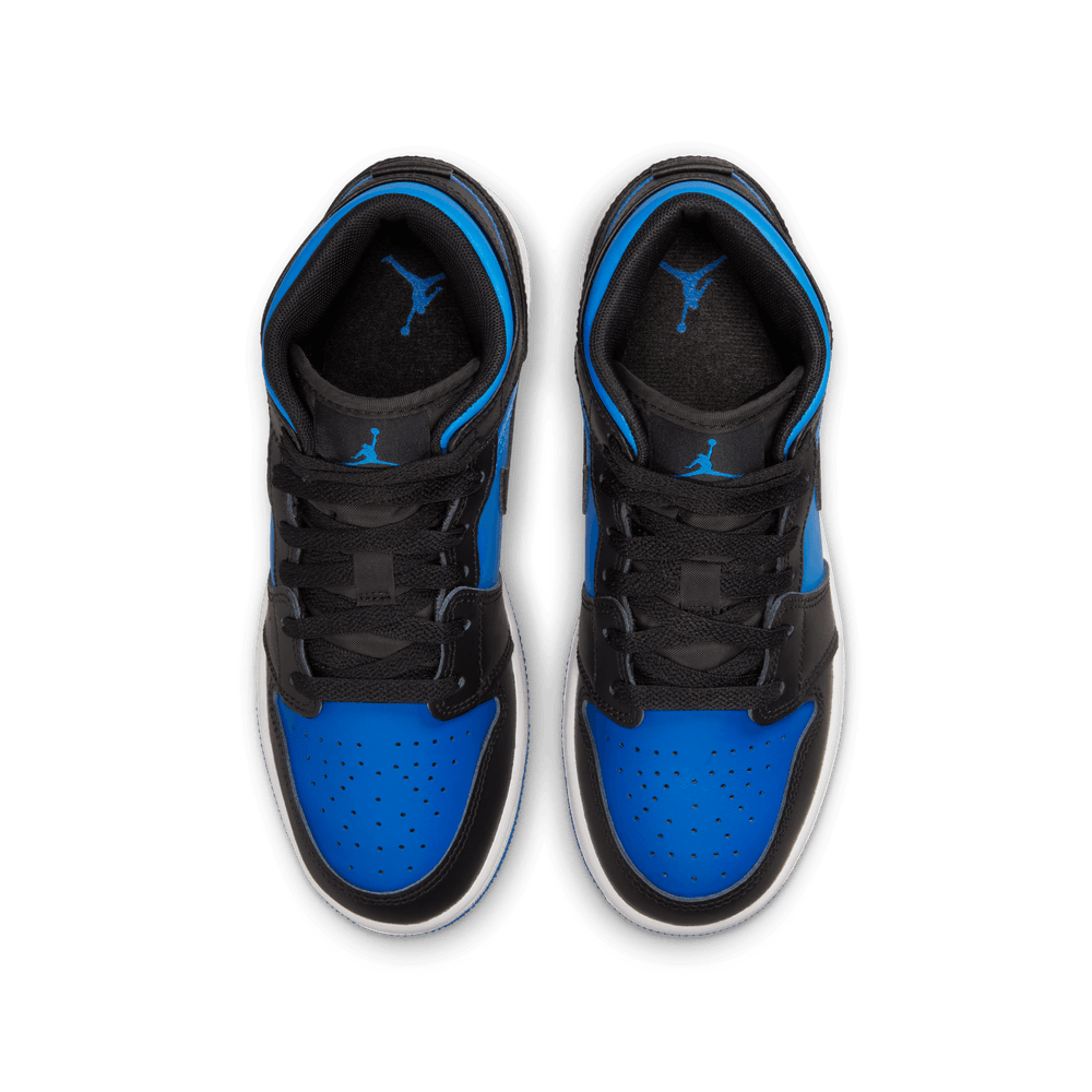 Air Jordan 1 Mid Big Kids' Shoes (GS) 'Black/Royal/White'
